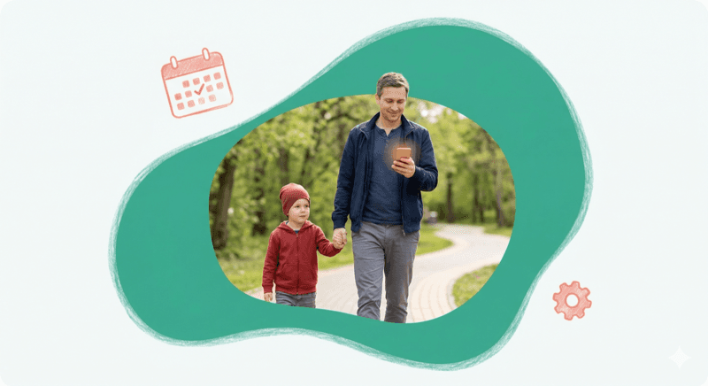 Automated calendar with checkmarks