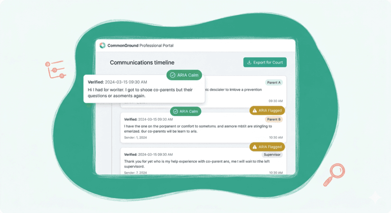 Professional portal communications timeline view